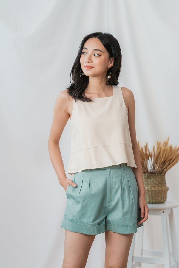Addie High Waisted Shorts in Sea Green (XS)