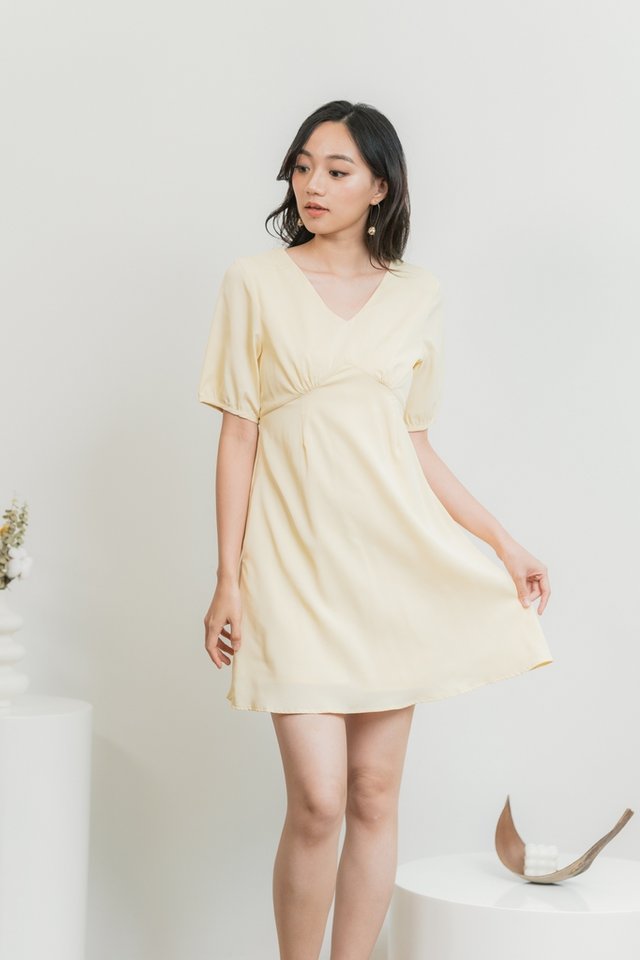 Natalie Empire Dress in Daffodil Yellow (XL)