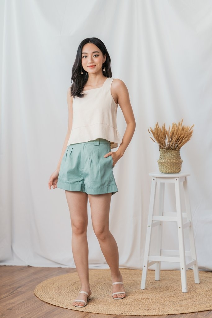 Addie High Waisted Shorts in Sea Green (XS)