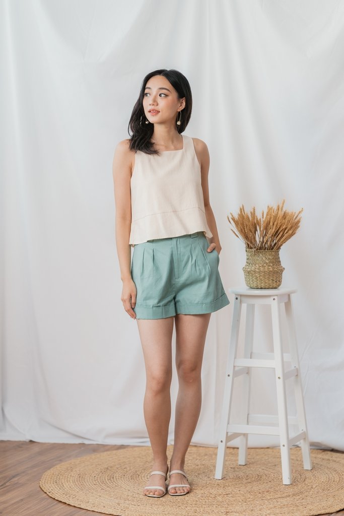 Addie High Waisted Shorts in Sea Green (XS)