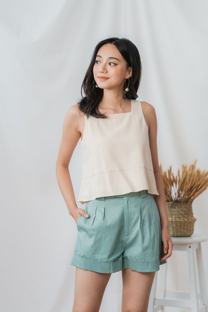 Addie High Waisted Shorts in Sea Green (XS)