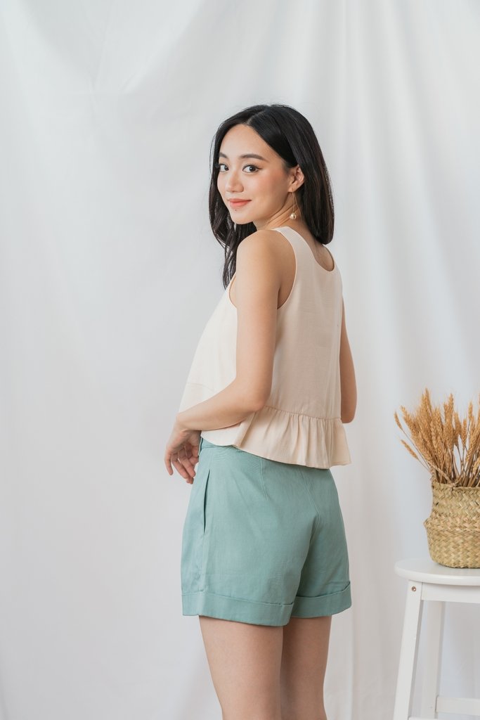 Addie High Waisted Shorts in Sea Green (XS)