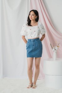Anita Denim Skirt in Mid Wash (XS)