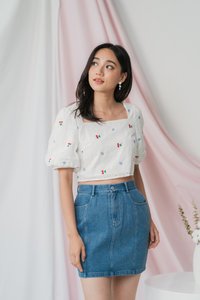 Anita Denim Skirt in Mid Wash (XS)