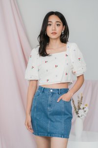 Anita Denim Skirt in Mid Wash (XS)