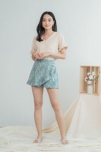 Adrielle Leafy Ruffles Skort in Sea Green (XS)