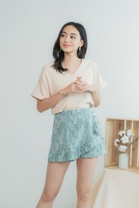Adrielle Leafy Ruffles Skort in Sea Green (XS)