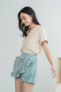 Adrielle Leafy Ruffles Skort in Sea Green (XS)