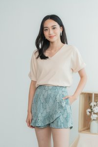 Adrielle Leafy Ruffles Skort in Sea Green (XS)