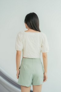 Elina Button Pocket Shorts in Sage (XS)