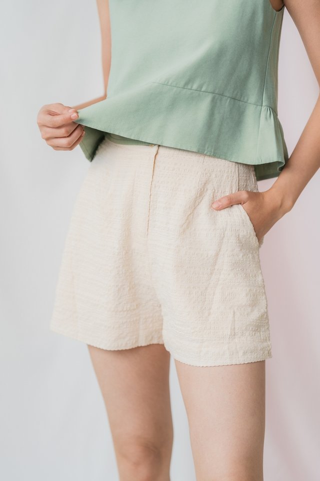 Alessi Textured Pocket Shorts in Cream