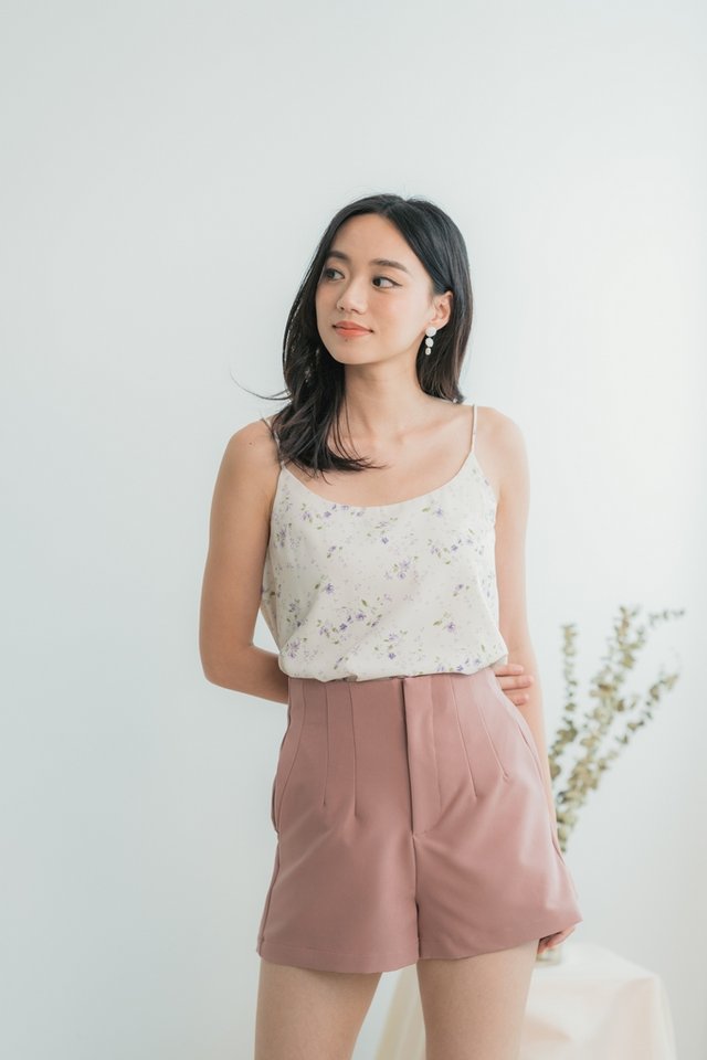 Viola Floral Camisole Top in White
