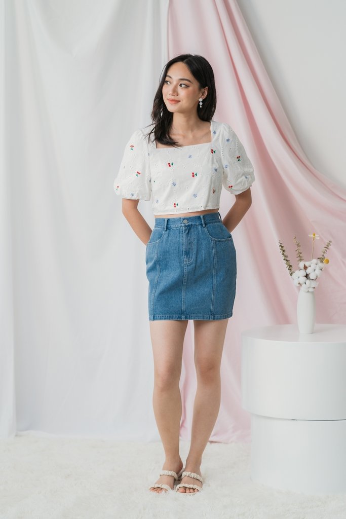 Anita Denim Skirt in Mid Wash (XS)