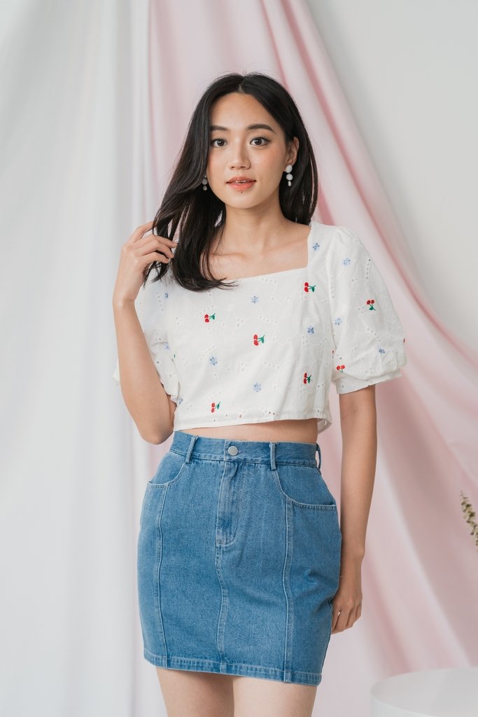 Anita Denim Skirt in Mid Wash (XS)