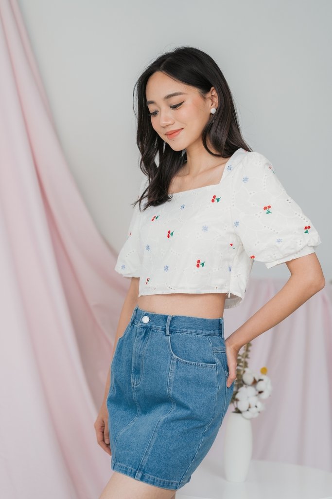 Anita Denim Skirt in Mid Wash (XS)