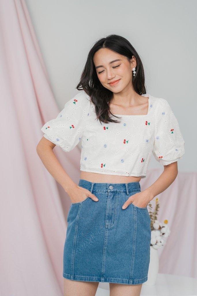Anita Denim Skirt in Mid Wash (XS)