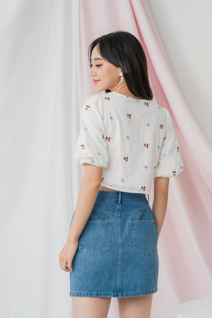 Anita Denim Skirt in Mid Wash (XS)