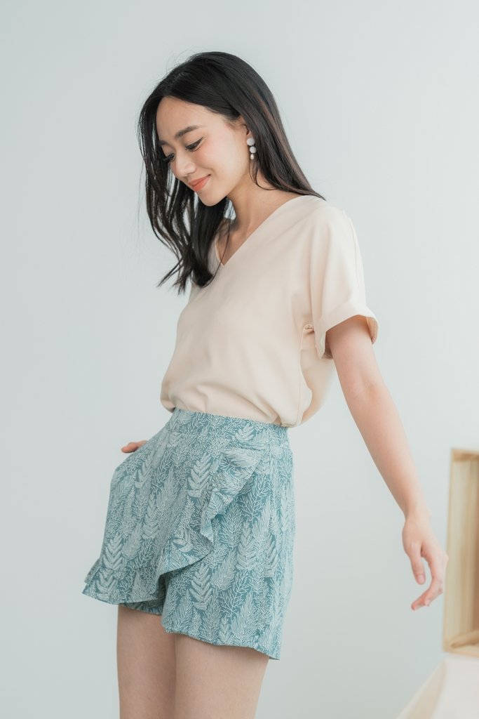 Adrielle Leafy Ruffles Skort in Sea Green (XS)