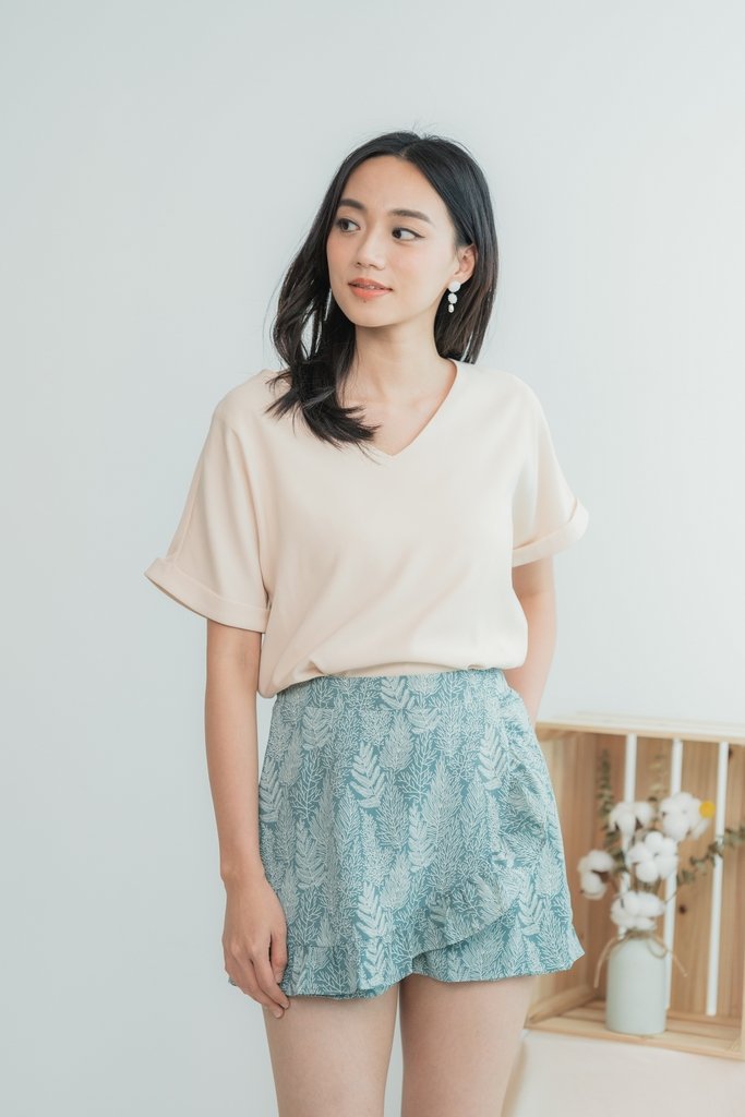 Adrielle Leafy Ruffles Skort in Sea Green (XS)