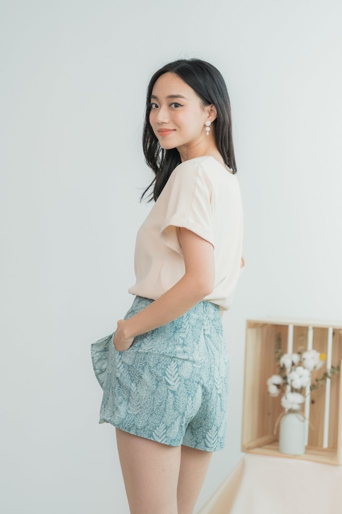 Adrielle Leafy Ruffles Skort in Sea Green (XS)