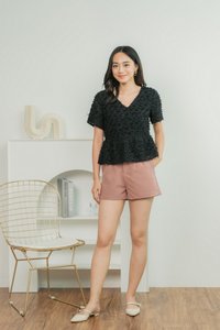 Andrea Furry Babydoll Top in Black (XS)