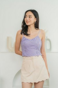 Destinee Crochet Cami Top in Lilac