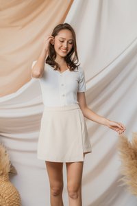 Arianne Overlap Skorts in Cream (XS)