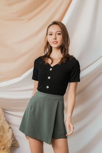 Arianne Overlap Skorts in Muted Green