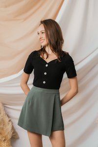 Arianne Overlap Skorts in Muted Green