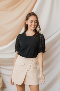 Carlotta Button Skorts in Cream (XS)