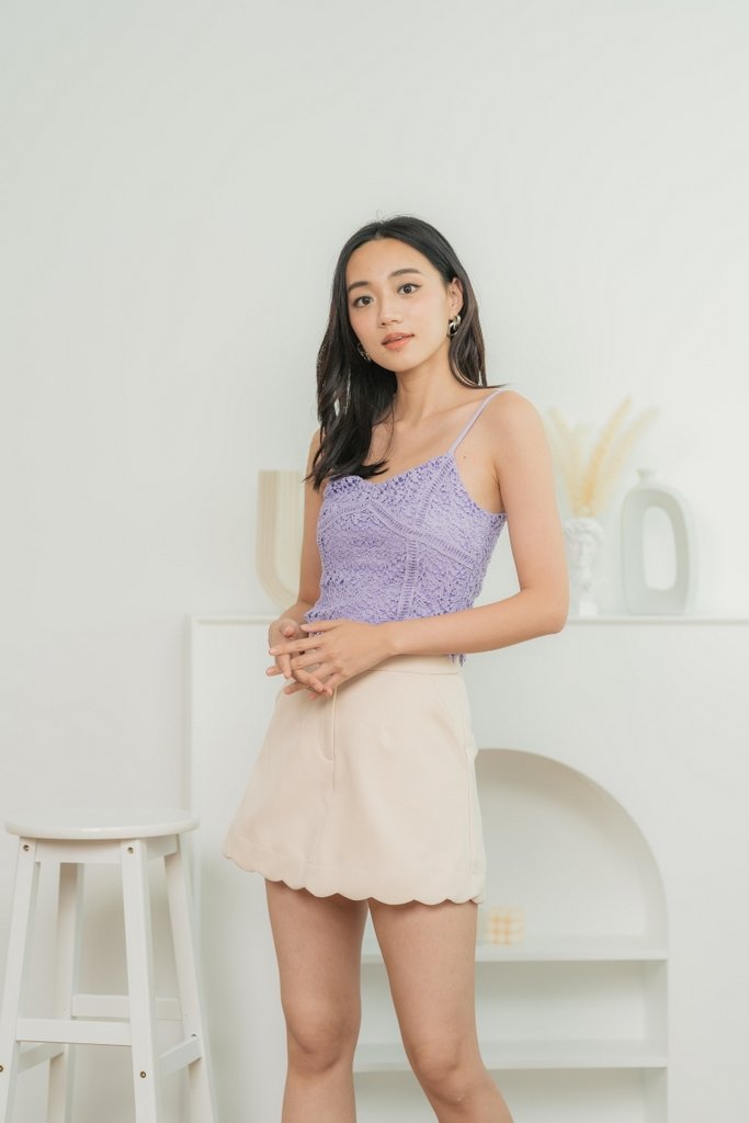 Destinee Crochet Cami Top in Lilac