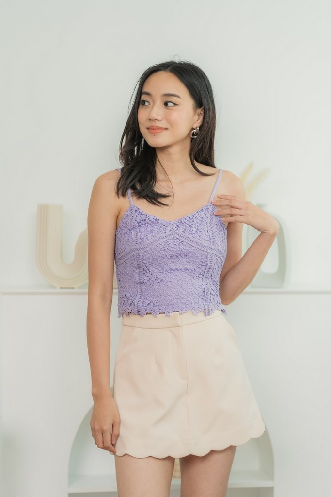 Destinee Crochet Cami Top in Lilac