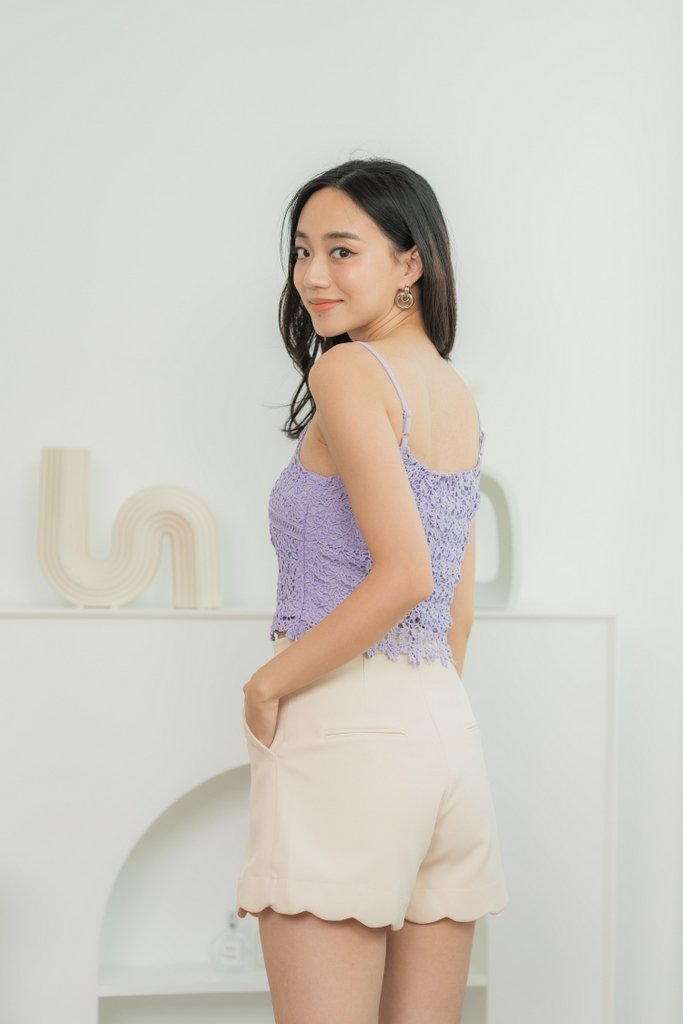 Destinee Crochet Cami Top in Lilac