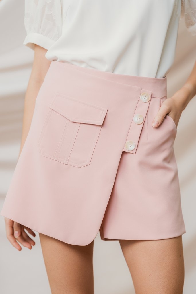Carlotta Button Skorts in Pink (XS)