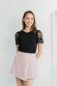 Rowan Pleated Button Skorts in Blush Pink (XS)