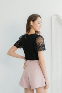 Rowan Pleated Button Skorts in Blush Pink (XS)