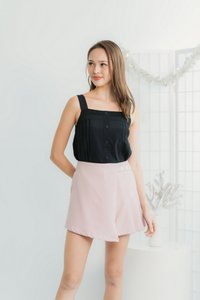 Rowan Pleated Button Skorts in Blush Pink (XS)