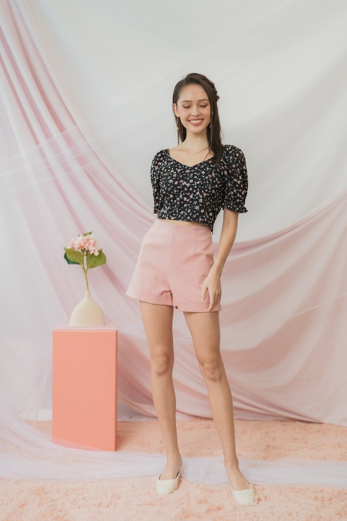 Genesis High-Waisted Tailored Shorts in Pink (XS)