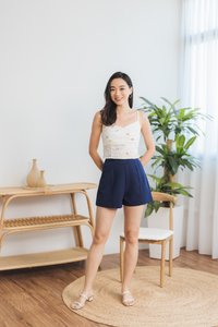 Melody Carrot Embroidery Camisole Top in White