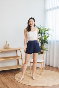 Melody Carrot Embroidery Camisole Top in White
