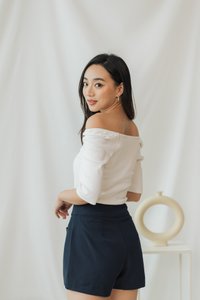 Raquel High-Waisted Tailored Short in Dark Navy (XS)