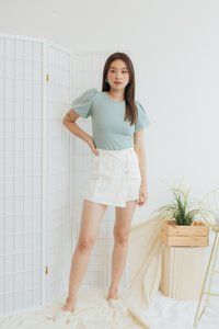 Jesse Denim Button Skorts in White (XS)