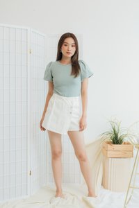 Jesse Denim Button Skorts in White (XS)