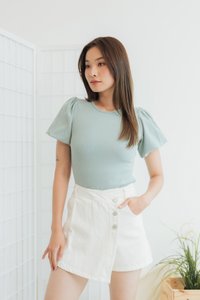 Jesse Denim Button Skorts in White (XS)