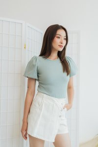 Jesse Denim Button Skorts in White (XS)