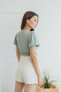 Jesse Denim Button Skorts in White (XS)
