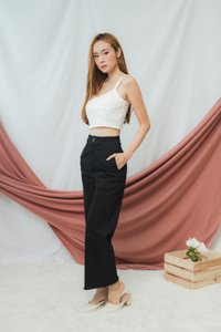 Elle Embossed Bustier Crop Top in White