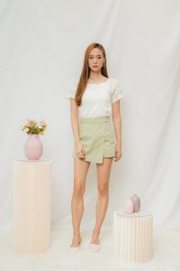 Aria Basic Overlap Skorts in Muted Green (XS)