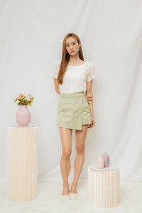 Aria Basic Overlap Skorts in Muted Green (XS)