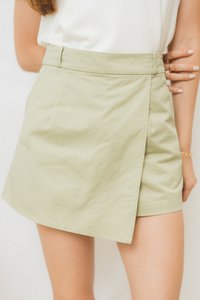 Aria Basic Overlap Skorts in Muted Green (XS)